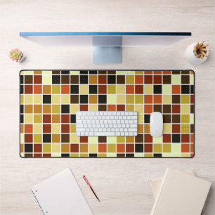 Fliesen, braune Mosaikfliesen, geometrisches Muste Schreibtischunterlage