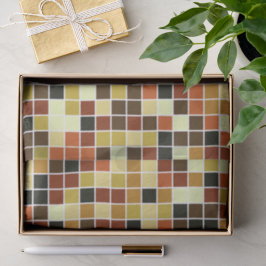 Fliesen, braune Mosaikfliesen, geometrisches Muste Seidenpapier