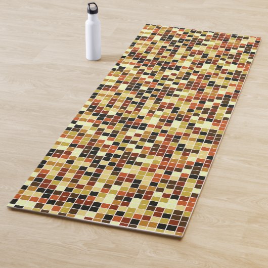 Fliesen, braune Mosaikfliesen, geometrisches Muste Yogamatte (Beispiel)