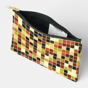 Fliesen, braune Mosaikfliesen, geometrisches Muste Zubehörtasche