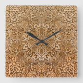 Fliesen der Alhambra-Wall-Uhr Quadratische Wanduhr (Vorderseite)