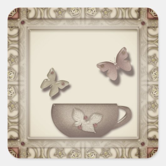 Fliesen für die Küche. Quadratischer Aufkleber (Vorderseite)