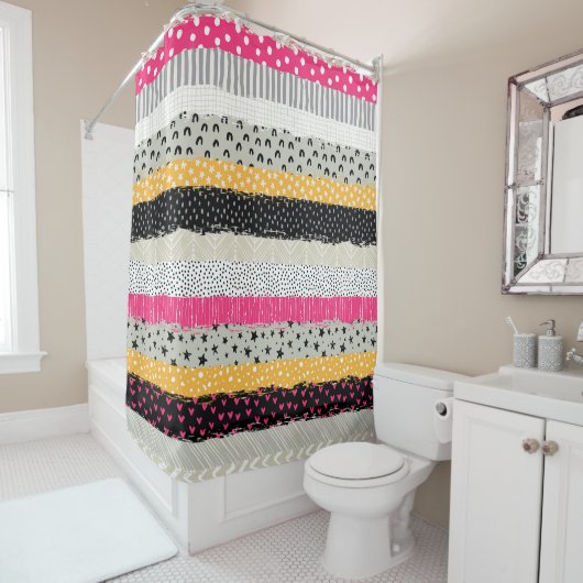 Fliesen für Patchwork: Vielseitiges Nahtloses Desi Duschvorhang (Beispiel)