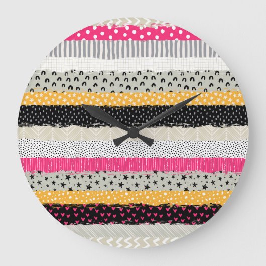 Fliesen für Patchwork: Vielseitiges Nahtloses Desi Große Wanduhr (Vorderseite)