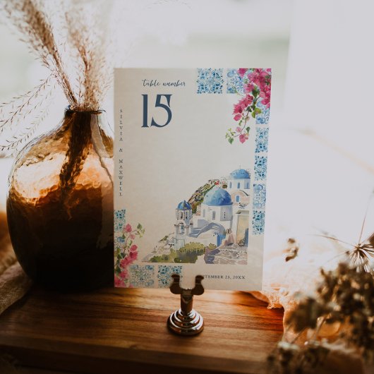 Fliesen | Hochzeit in Griechenland Tischnummer