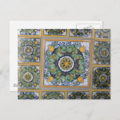 Fliesen im mexikanischen Talavera-Stil Postkarte (Vorne/Hinten)