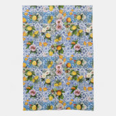 Fliesen im sizilianischen Stil mit Blume und Zitro Geschirrtuch (Vertikal)