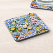 Fliesen im sizilianischen Stil mit Blume und Zitro Getränkeuntersetzer (Linke Seite)