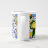 Fliesen im sizilianischen Stil mit Blume und Zitro Jumbo-Tasse (Rückseite)