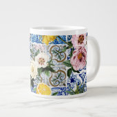 Fliesen im sizilianischen Stil mit Blume und Zitro Jumbo-Tasse (Vorderseite Rechts)
