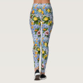 Fliesen im sizilianischen Stil mit Blume und Zitro Leggings (Rückseite)