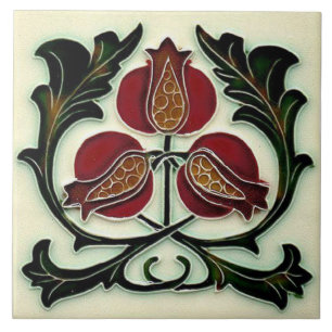 Fliesen-Kamin im Jugendstil dekorativ Fliese