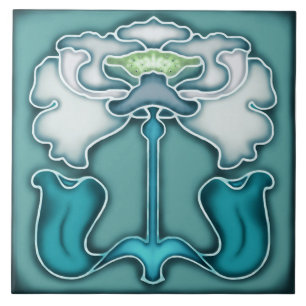 Fliesen-Kamin im Jugendstil dekorativ Fliese