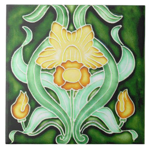 Fliesen-Kamin im Jugendstil dekorativ Fliese