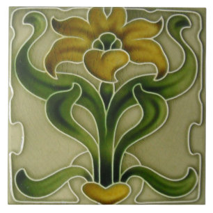 Fliesen-Kamin im Jugendstil dekorativ Fliese