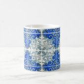 Fliesen-Kunst-Tasse - Blau Kaffeetasse (Mittel)