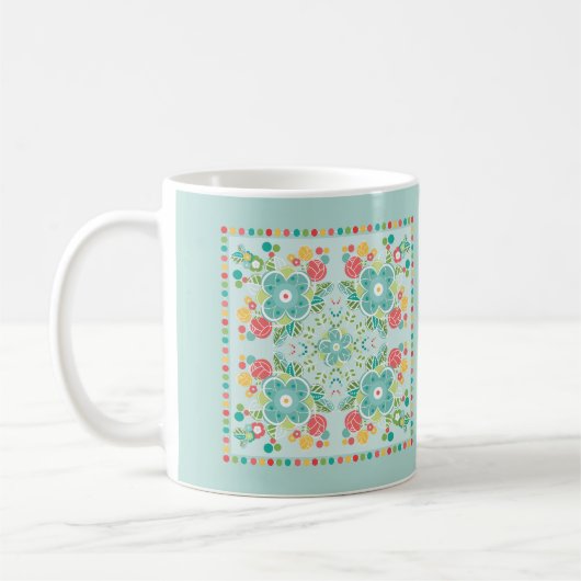 Fliesen mit Blumenmuster - Sommerwiese Kaffeetasse (Links)