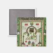 Fliesen mit einer Darstellung von Mekka Magnet (Vorderseite/Rückseite)