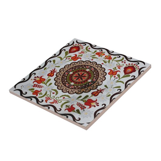 Fliesen mit Vintagem Blumenmuster (Seite)