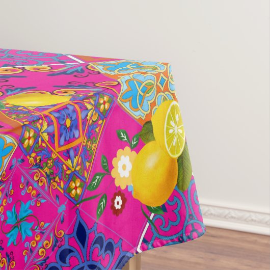 Fliesen, Mosaik, Azulejo, Zitronen, Zitrusfrüchte, Tischdecke (Beispiel)