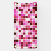 Fliesen, rosa Mosaikfliesen, geometrisches Muster Banner (Vertikal)