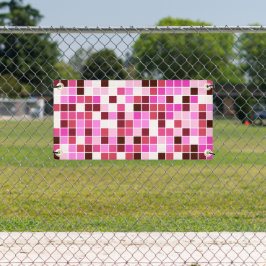 Fliesen, rosa Mosaikfliesen, geometrisches Muster Banner