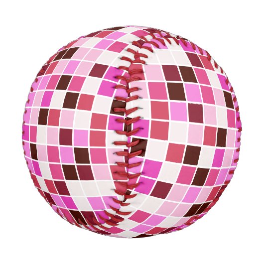 Fliesen, rosa Mosaikfliesen, geometrisches Muster Baseball (Schrägansicht)