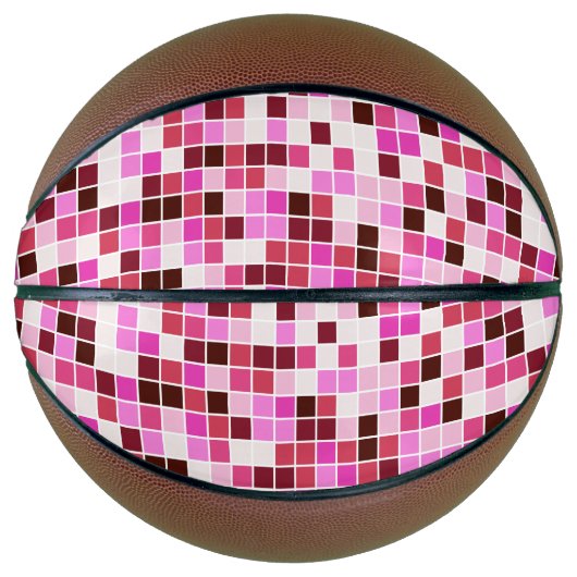 Fliesen, rosa Mosaikfliesen, geometrisches Muster Basketball (Vorderseite)