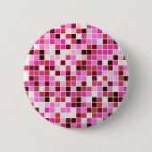 Fliesen, rosa Mosaikfliesen, geometrisches Muster Button (Vorderseite)
