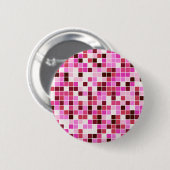 Fliesen, rosa Mosaikfliesen, geometrisches Muster Button (Vorne & Hinten)