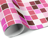Fliesen, rosa Mosaikfliesen, geometrisches Muster Geschenkpapier (Rolleneckpunkt)