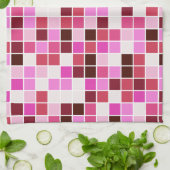 Fliesen, rosa Mosaikfliesen, geometrisches Muster Geschirrtuch (Gefaltet)