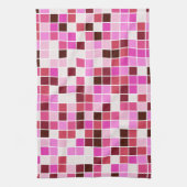 Fliesen, rosa Mosaikfliesen, geometrisches Muster Geschirrtuch (Vertikal)