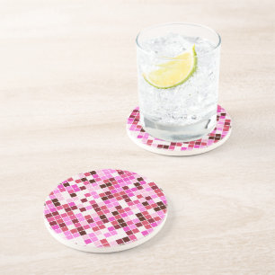 Fliesen, rosa Mosaikfliesen, geometrisches Muster Getränkeuntersetzer