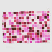 Fliesen, rosa Mosaikfliesen, geometrisches Muster Golfhandtuch (Horizontal)