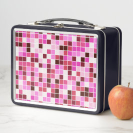 Fliesen, rosa Mosaikfliesen, geometrisches Muster Metall Brotdose