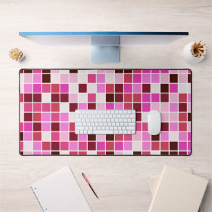 Fliesen, rosa Mosaikfliesen, geometrisches Muster Schreibtischunterlage