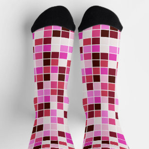 Fliesen, rosa Mosaikfliesen, geometrisches Muster Socken