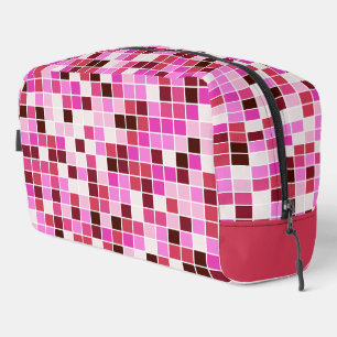 Fliesen, rosa Mosaikfliesen, geometrisches Muster Waschbeutel