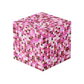 Fliesen, rosa Mosaikfliesen, geometrisches Muster Würfel (Rückseite Schrägansicht)