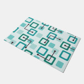 Fliesen & Squares Turquoise der 50er Jahre Mitte Fußmatte (Schrägansicht)