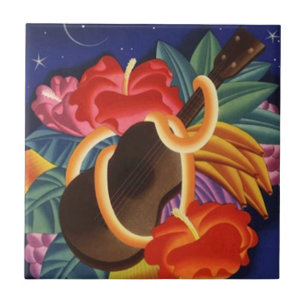 Fliesen Vintage Aloha Ukulele Hawaiianische Nachtb
