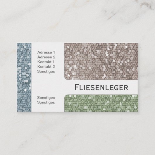 Fliesen- Visitenkarte (Vorderseite)