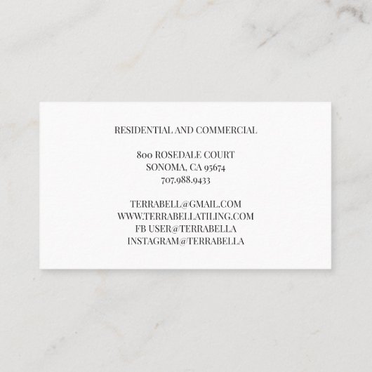 Fliesen Visitenkarte (Rückseite)