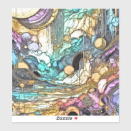 Fliesender Goldfluss Aufkleber