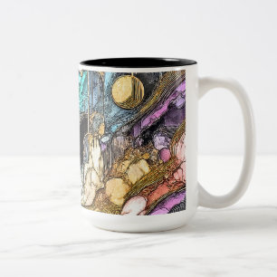Fliesender Goldfluss  Zweifarbige Tasse