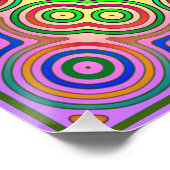 Fliesendesign farbiger konzentrischer Kreise Poster (Ecke)