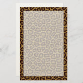 Fliesenhintergrund mit einem Leopardpelz Briefpapier (Vorne/Hinten)