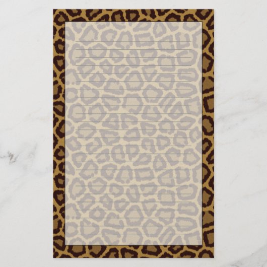 Fliesenhintergrund mit einem Leopardpelz Briefpapier (Vorderseite)