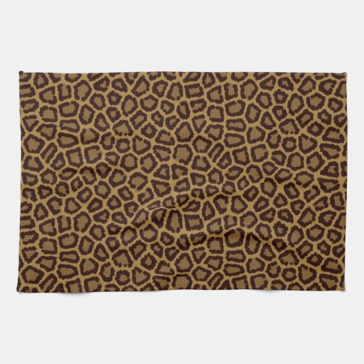 Fliesenhintergrund mit einem Leopardpelz Handtuch (Horizontal)